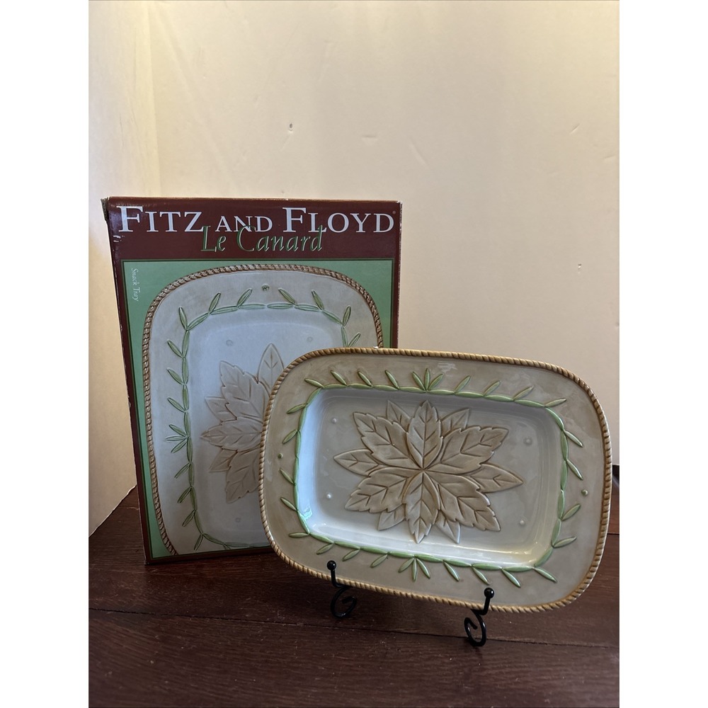 Fitz and Floyd LE CANARD Rectangular Snack Tray Dish 2003 Vintage Old Stock New